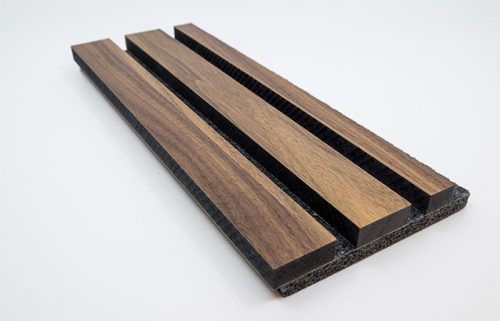 Gustafs Lamellow  acoustic panel barcode walnut wood veneer